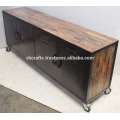 vintage industrial metal wooden sideboard